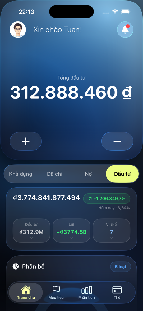 Màn hình Đầu tư